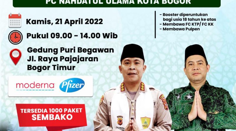 PCNU Kota Bogor Vaksinasi Ribuan Warga Nahdliyyin